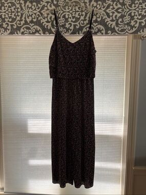BeBop Black Floral Spaghetti-Strap Jumpsuit